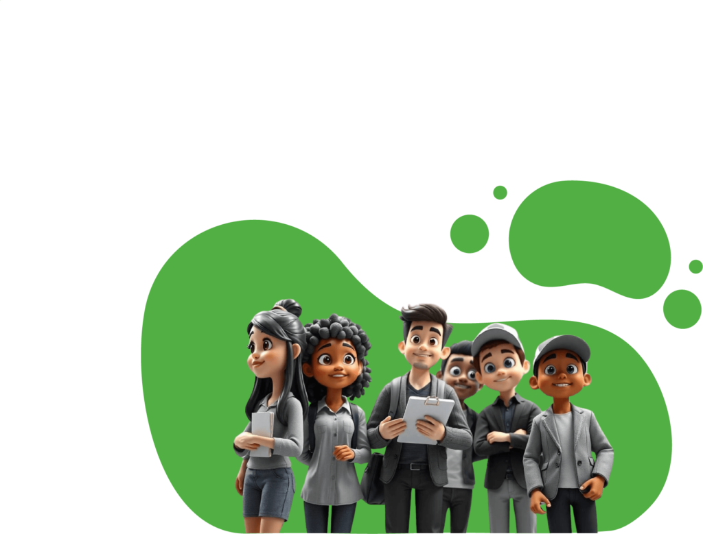Un groupe de collégiens en visite avec leur professeur