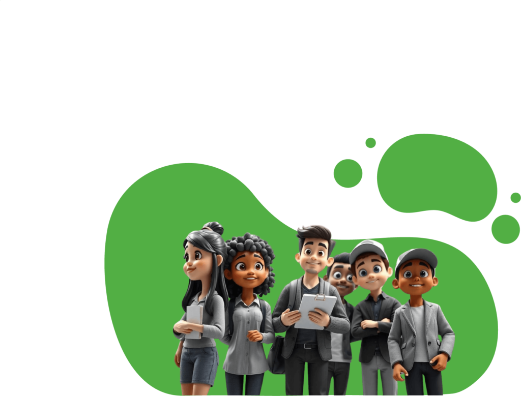 Un groupe de collégiens en visite avec leur professeur
